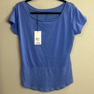 NWT Gymshark Whitney Simmons Longline Tee Size S Intense beautiful blue women's